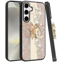 For Samsung S24+/S25+ Case Rhinestone Bling Decor Glitter Cover + Tempered Glass