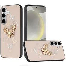 For Samsung S24+/S25+ Case Rhinestone Bling Decor Glitter Cover + Tempered Glass