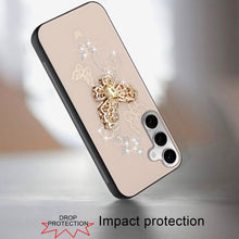 For Samsung S24+/S25+ Case Rhinestone Bling Decor Glitter Cover + Tempered Glass