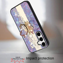 For Samsung S24+/S25+ Case Rhinestone Bling Decor Glitter Cover + Tempered Glass