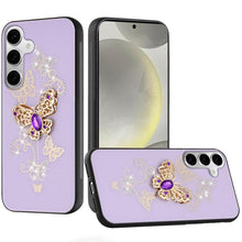 For Samsung S24+/S25+ Case Rhinestone Bling Decor Glitter Cover + Tempered Glass