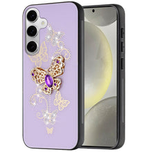 For Samsung S24+/S25+ Case Rhinestone Bling Decor Glitter Cover + Tempered Glass