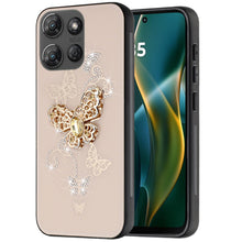 For Moto G Stylus 2025 Case Diamond Charms Glitter Bling Cover + Tempered Glass