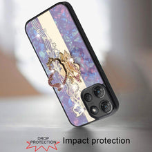 For Moto G Stylus 2025 Case Diamond Charms Glitter Bling Cover + Tempered Glass