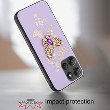 For Moto G Stylus 2025 Case Diamond Charms Glitter Bling Cover + Tempered Glass
