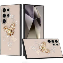 For Samsung S25 Ultra Case Rhinestone Bling Decor Glitter Cover + Tempered Glass