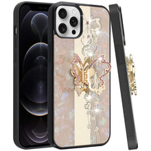For iPhone 12 Pro Max Case Rhinestone Bling Decor Glitter Cover + Tempered Glass