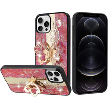 For iPhone 12 Pro Max Case Rhinestone Bling Decor Glitter Cover + Tempered Glass