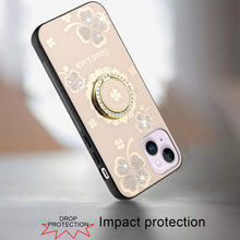 For iPhone 13/14 Case Rhinestone Bling Decor Glitter Cover + Tempered Glass