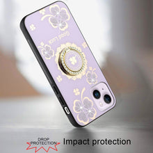 For iPhone 13/14 Case Rhinestone Bling Decor Glitter Cover + Tempered Glass