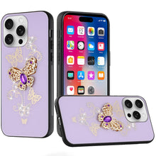 For iPhone 16 Pro 6.3in Case Rhinestone Bling Glitter Cover + Tempered Glass