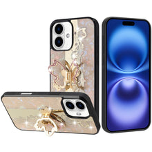 For iPhone 17 Case Rhinestone Bling Decor Glitter Phone Cover + Tempered Glass