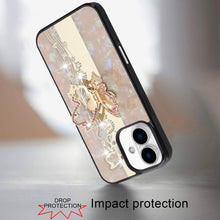 For iPhone 17 Case Rhinestone Bling Decor Glitter Phone Cover + Tempered Glass