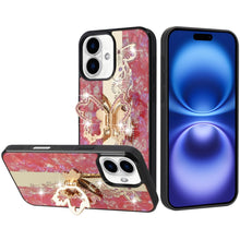 For iPhone 17 Case Rhinestone Bling Decor Glitter Phone Cover + Tempered Glass