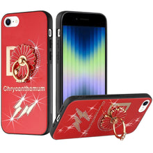 For iPhone 11 6.1 in. Case Rhinestone Bling Decor Glitter Cover + Tempered Glass