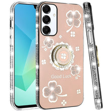 For Samsung A16 5G Case Crystal Studded Ringstand Bling Cover + Tempered Glass