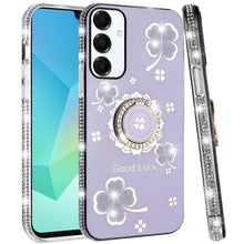 For Samsung A16 5G Case Crystal Studded Ringstand Bling Cover + Tempered Glass