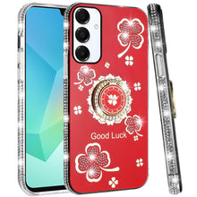 For Samsung A16 5G Case Crystal Studded Ringstand Bling Cover + Tempered Glass