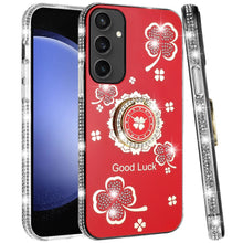 For Samsung Galaxy S24 FE Case Crystal Studded Ring Stand Bling Phone Cover