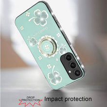 For Samsung Galaxy S24 FE Case Crystal Studded Ring Stand Bling Phone Cover