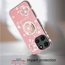 For Moto G Stylus 2025 Case Glitter Clover Design Crystal Ring + Tempered Glass