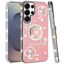 For Samsung S26 Ultra Case Crystal Studded Ring Stand Bling + Tempered Glass