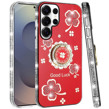 For Samsung S26 Ultra Case Crystal Studded Ring Stand Bling + Tempered Glass