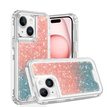 For iPhone 12/12 Pro Case Epoxy Full Glitter Thick Shockproof + Tempered Glass