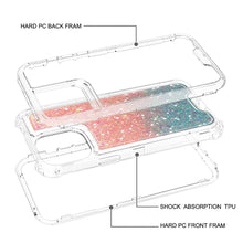 For iPhone 12/12 Pro Case Epoxy Full Glitter Thick Shockproof + Tempered Glass
