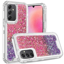 For Samsung A25 5G Case Epoxy Glitter 3in1 Shockproof Hybrid + Tempered Glass