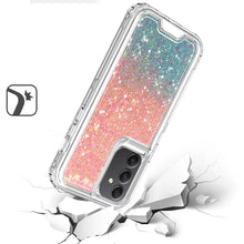 For Samsung A25 5G Case Epoxy Glitter 3in1 Shockproof Hybrid + Tempered Glass