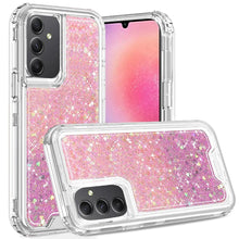 For Samsung A25 5G Case Epoxy Glitter 3in1 Shockproof Hybrid + Tempered Glass