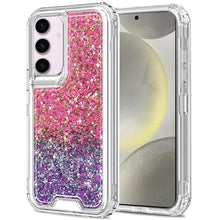 For Samsung S24+/S25+ Case Epoxy Glitter 3in1 Shockproof Cover + Tempered Glass