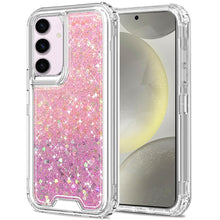 For Samsung S24+/S25+ Case Epoxy Glitter 3in1 Shockproof Cover + Tempered Glass