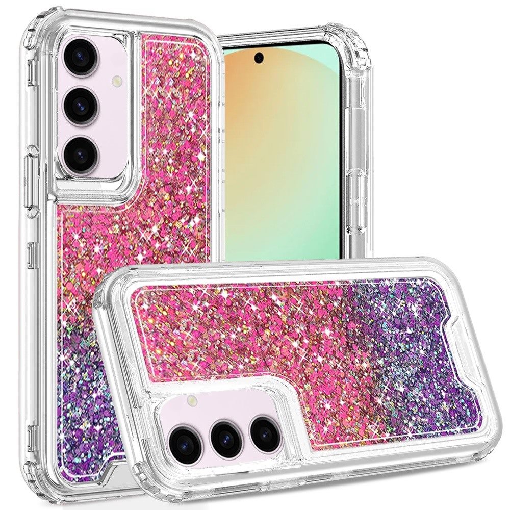 For Samsung Galaxy S24 FE Case Epoxy Glitter 3in1 Shockproof Hybrid Phone Cover