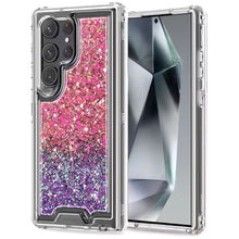 For Samsung S25 Ultra Case Epoxy Glitter 3in1 Shockproof Cover + Tempered Glass