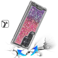 For Samsung S25 Ultra Case Epoxy Glitter 3in1 Shockproof Cover + Tempered Glass