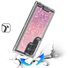 For Samsung S25 Ultra Case Epoxy Glitter 3in1 Shockproof Cover + Tempered Glass