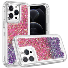For iPhone 12 Pro Max Case Epoxy Full Glitter Thick Shockproof + Tempered Glass