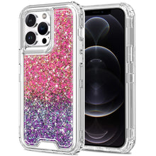 For iPhone 12 Pro Max Case Epoxy Full Glitter Thick Shockproof + Tempered Glass