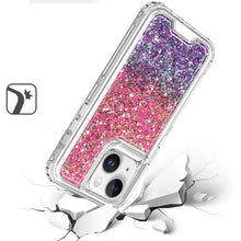 For iPhone 16 6.1inch Case Epoxy Glitter 3in1 Shockproof Cover + Tempered Glass