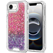 For iPhone 16e Case Epoxy Glitter 3in1 Shockproof Phone Cover + Tempered Glass