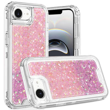 For iPhone 16e Case Epoxy Glitter 3in1 Shockproof Phone Cover + Tempered Glass