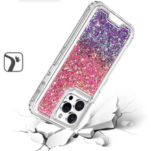 For iPhone 16 Pro 6.3in Case Epoxy Glitter 3in1 Shockproof Cover +Tempered Glass