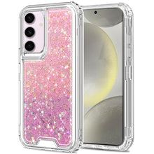 For Samsung S24/S25 Case Epoxy Glitter 3in1 Shockproof Cover + Tempered Glass