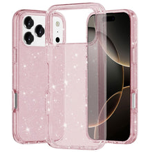 For iPhone 17 PRO Case Glitter Thick 3mm Translucent Cover + Tempered Glass