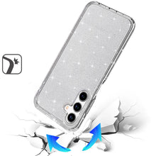 For Samsung A16 5G Case Glitter Thick 3mm Translucent Cover + Tempered Glass