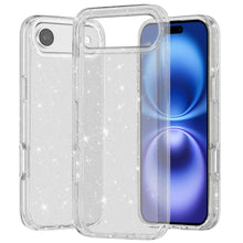 For iPhone Air Case Glitter Thick 3mm Translucent Phone Cover + Tempered Glass