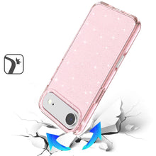 For iPhone Air Case Glitter Thick 3mm Translucent Phone Cover + Tempered Glass