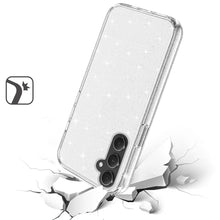 For Samsung S23 FE 5G Case Glitter Thick 3mm Translucent + Tempered Glass